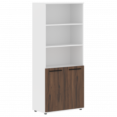 Шкаф высокий широкий EHCS 85.5 Дуб Денвер тёмный/Черный/Белый 852х430х1967 EDIS