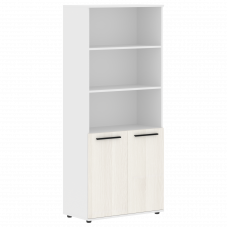 Шкаф высокий широкий EHCS 85.5 Ясень Траун/Черный/Белый 852х430х1967 EDIS