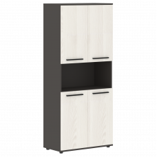 Шкаф высокий широкий EHCS 85.4 Ясень Траун/Черный/Мокко 852х430х1967 EDIS