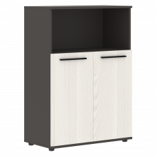 Шкаф средний широкий EMCS 85.3 Ясень Траун/Черный/Мокко 852х430х1199 EDIS