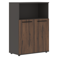 Шкаф средний широкий EMCS 85.3 Дуб Денвер тёмный/Черный/Мокко 852х430х1199 EDIS