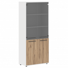 Шкаф высокий широкий EHCS 85.2 Дуб Денвер светлый/Мокко/Белый 852х430х1967 EDIS