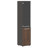 Шкаф высокий узкий EHCS 42.2 Дуб Денвер тёмный/Белый/Мокко 426х430х1967 EDIS