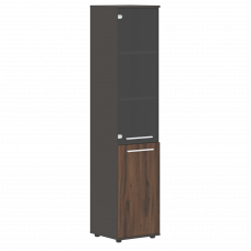 Шкаф высокий узкий EHCS 42.2 Дуб Денвер тёмный/Белый/Мокко 426х430х1967 EDIS