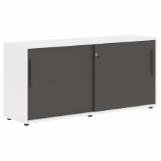 Шкаф низкий с дверьми купе ELC 1643 Мокко/Мокко/Белый 1606х430х750 EDIS