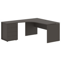 Стол эргономичный с тумбой EDCET 1518(L) Мокко/Мокко 1560х1880х750 ЭДИС (EDIS)