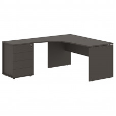 Стол эргономичный с тумбой EDCET 1518(L) Мокко/Мокко 1560х1880х750 EDIS