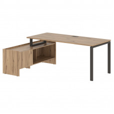 Стол с тумбой EUCT 19814 Дуб Денвер светлый/Мокко 1960х1400х750 EDIS