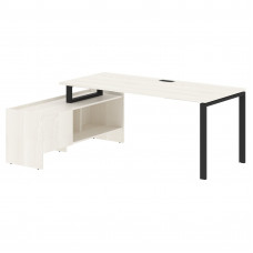 Стол с тумбой EUCT 19814 Ясень Траун/Черный 1960х1400х750 EDIS