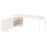 Стол с тумбой ELCT 19614 Ясень Траун/Белый 1960х1400х750 EDIS