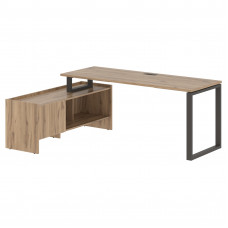 Стол с тумбой EQCT 19614 Дуб Денвер светлый/Мокко 1960х1400х750 EDIS