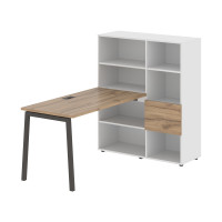 Стол-стеллаж ELRST 1113 Дуб Денвер светлый/Мокко/Белый 1790х1120х1355 EDIS