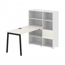Стол-стеллаж ELRST 1113 Ясень Траун/Черный/Белый 1790х1120х1355 EDIS