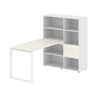 Стол-стеллаж EQRST 1113 Ясень Траун/Белый/Белый 1790х1120х1355 EDIS