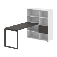 Стол-стеллаж EQRST 1115 Мокко/Мокко/Белый 1990х1120х1355 EDIS
