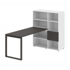 Стол-стеллаж EQRST 1115 Мокко/Мокко/Белый 1990х1120х1355 EDIS