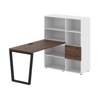 Стол-стеллаж EVRST 1113 Дуб Денвер тёмный/Черный/Белый 1790х1120х1355 EDIS