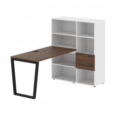 Стол-стеллаж EVRST 1113 Дуб Денвер тёмный/Черный/Белый 1790х1120х1355 EDIS