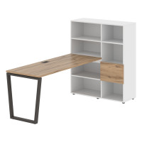 Стол-стеллаж EVRST 1117 Дуб Денвер светлый/Мокко/Белый 2190х1120х1355 EDIS