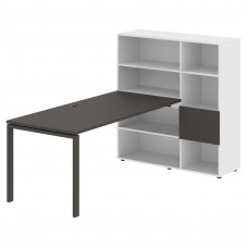 Стол-стеллаж EURST 1217 Мокко/Мокко/Белый 2190х1250х1355 EDIS