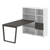 Стол-стеллаж EVRST 1215 Мокко/Мокко/Белый 1990х1250х1355 EDIS