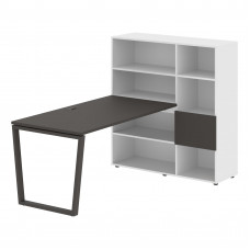 Стол-стеллаж EVRST 1215 Мокко/Мокко/Белый 1990х1250х1355 EDIS