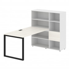 Стол-стеллаж EQRST 1215 Ясень Траун/Черный/Белый 1990х1250х1355 EDIS