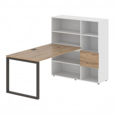 Стол-стеллаж EQRST 1215 Дуб Денвер светлый/Мокко/Белый 1990х1250х1355 EDIS