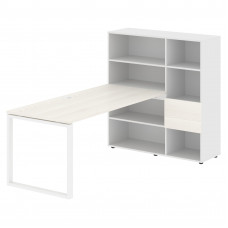 Стол-стеллаж EQRST 1217 Ясень Траун/Белый/Белый 2190х1250х1355 EDIS