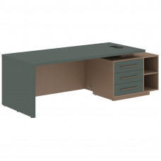 Стол руководителя с тумбой VCT 2390(R) Нефрит/Бронза браш/Кобра 2300х900х750 VELION