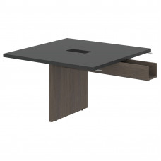 Стол приставной VFCT 1212 Яшма черный/Дуб Сильвер 1200х1200х750 VELION