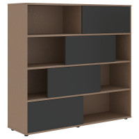 Шкаф с дверьми купе VMCS 1615 Яшма черный/Кобра 1600х450х1517 VELION