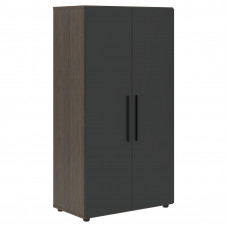 Шкаф средний широкий VMCS 80.1 Яшма черный/Дуб Сильвер 800х430х1517 VELION