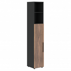 Шкаф высокий узкий VRHCS 40.6 Американский орех/Яшма черный 400х430х2253 VELION VENEER