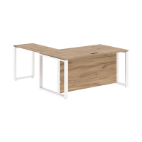 Стол руководителя ECT 1619H Дуб Денвер светлый/Белый 1600х1900х750 ENIO