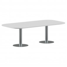Конференц стол ПРГ-8 Белый/Алюминий 2400х1200х750 IMAGO