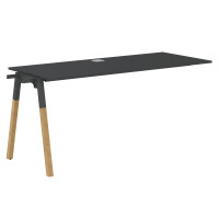 Стол приставной FIST 1567 Черный графит/Антрацит-Бук 1580х670х733 FORTA