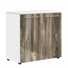 Шкаф с глухими малыми дверьми MLC 85.1 Дуб Базель/Белый 854х423х821 MORRIS