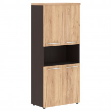 Шкаф с 2-мя комплектами глухих малых дверей и топом AHC 85.4 Дуб Бофорд/Венге Магия 850х456х1969 ALT