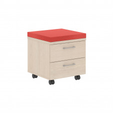 Тумба с подушкой XMC-2D.1A Бук тиара/Красный 26-22 465х465х520 XTEN