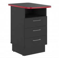 Тумба приставная с цоколем SFLC-3D.3A Антрацит/Красный 467х735х809 SKILLL
