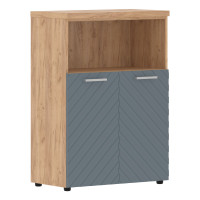 Шкаф с глухими малыми дверьми и топом TLMC 85.3 Серо-голубой/Дуб Бофорд Z 854х452х1203 TORR LUX