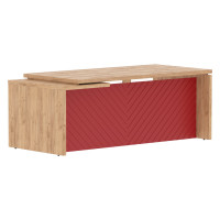 Стол руководителя TLCT 209(R) Дуб Бофорд Z/Красный 2000х900х750 TORR LUX