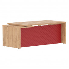 Стол руководителя TLCT 209(R) Дуб Бофорд Z/Красный 2000х900х750 TORR LUX