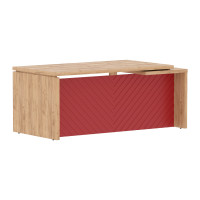Стол руководителя TLCT 189(L) Дуб Бофорд Z/Красный 1800х900х750 TORR Люкс (TORR LUX)
