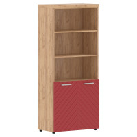 Шкаф с комплектом малых дверей и топом TLHC 85.5 Красный/Дуб Бофорд Z 854х452х1968 TORR LUX