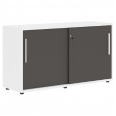 Шкаф низкий с дверьми купе ELC 1343 Мокко/Белый/Белый 1346х430х750 EDIS