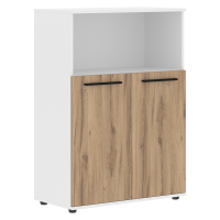 Шкаф средний широкий EMCS 85.3 Дуб Денвер светлый/Черный/Белый 852х430х1199 EDIS