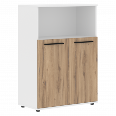 Шкаф средний широкий EMCS 85.3 Дуб Денвер светлый/Черный/Белый 852х430х1199 EDIS