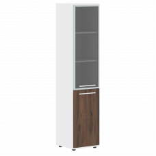 Шкаф высокий узкий EHCS 42.7(L) Дуб Денвер тёмный/Белый/Белый 426х430х1967 EDIS